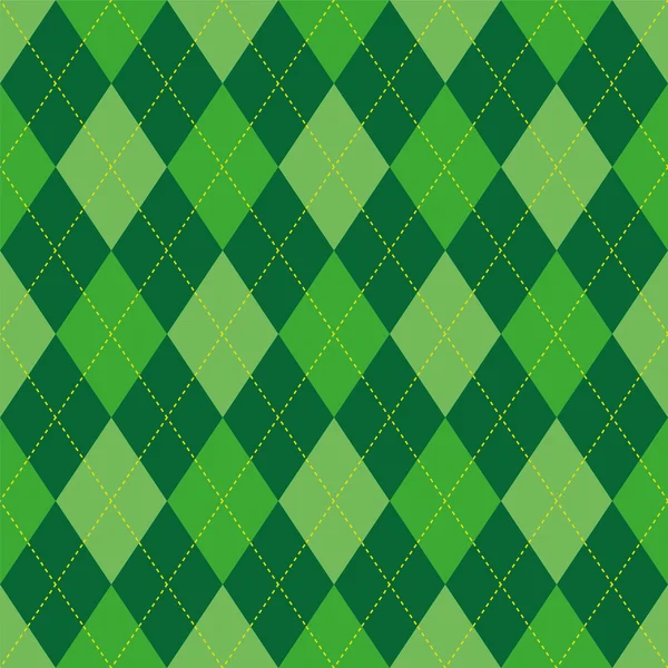 Argyle pattern green rhombus seamless texture — Stock Vector