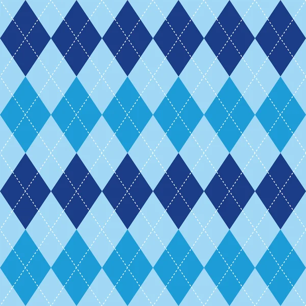 Argyle-Muster blaue Raute nahtlose Textur — Stockvektor