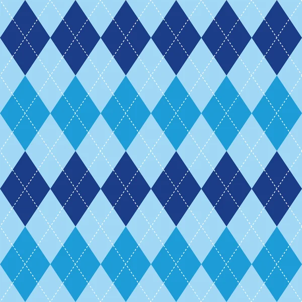 Argyle padrão azul losango textura sem costura — Vetor de Stock