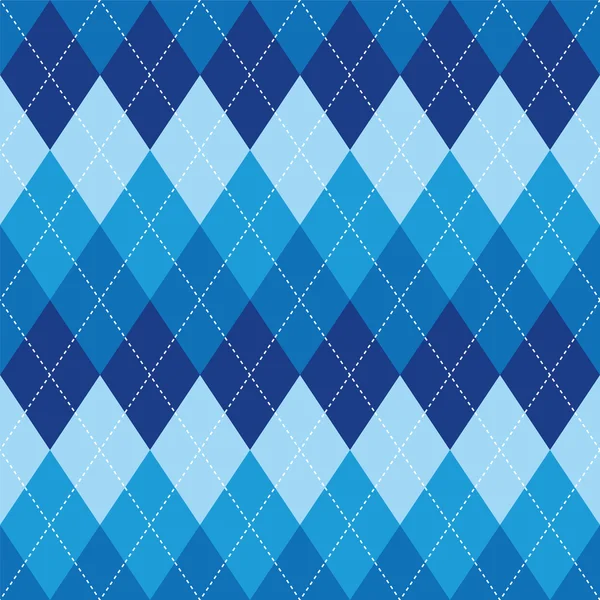 Argyle padrão azul losango textura sem costura — Vetor de Stock