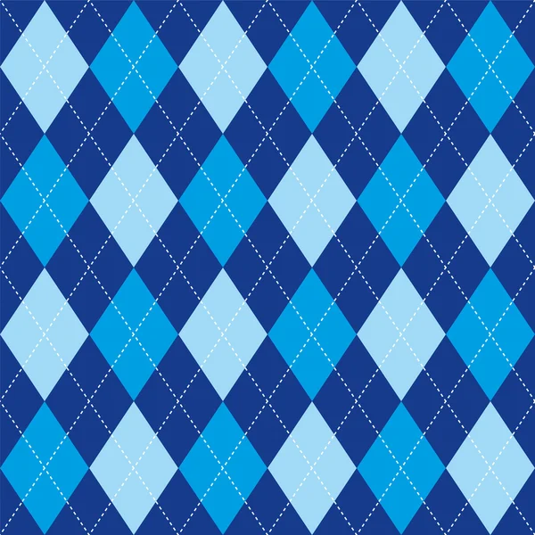 Argyle padrão azul losango textura sem costura — Vetor de Stock