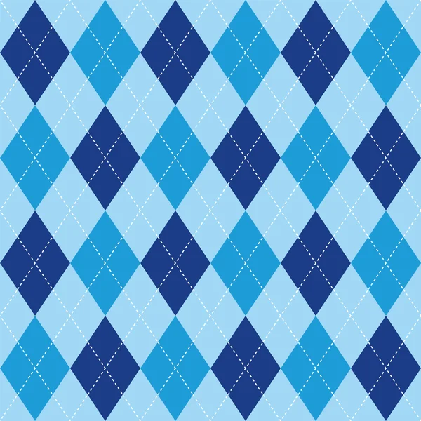 Argyle pattern blue rhombus seamless texture — Stock Vector