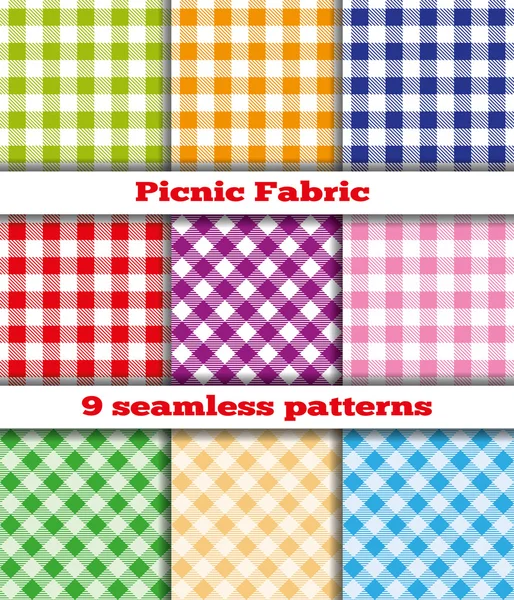 Conjunto de muestras de tejido para un picnic — Vector de stock