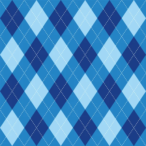 Argyle padrão azul losango textura sem costura — Vetor de Stock