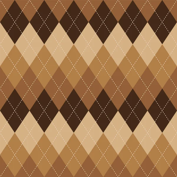 Argyle pattern brown rhombus seamless texture — Stock Vector