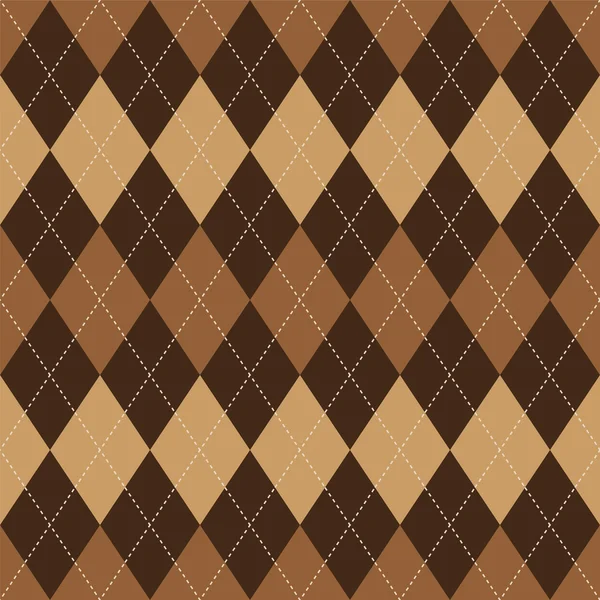 Argyle pattern brown rhombus seamless texture — Stock Vector