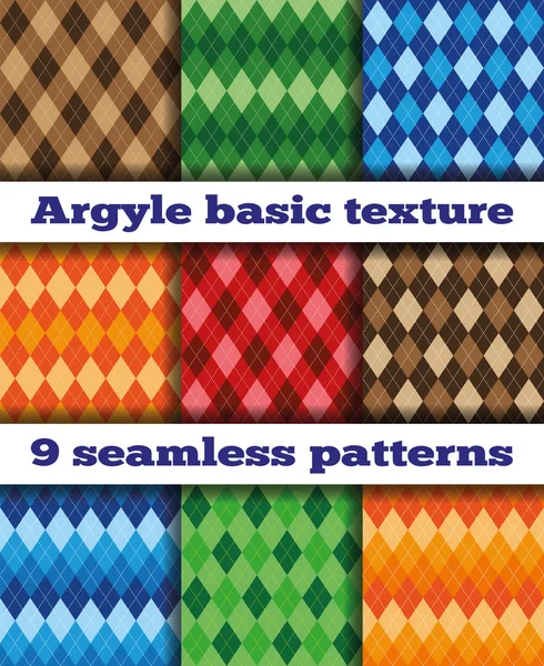 Set Argyle seamless texture vector — Stock Vector