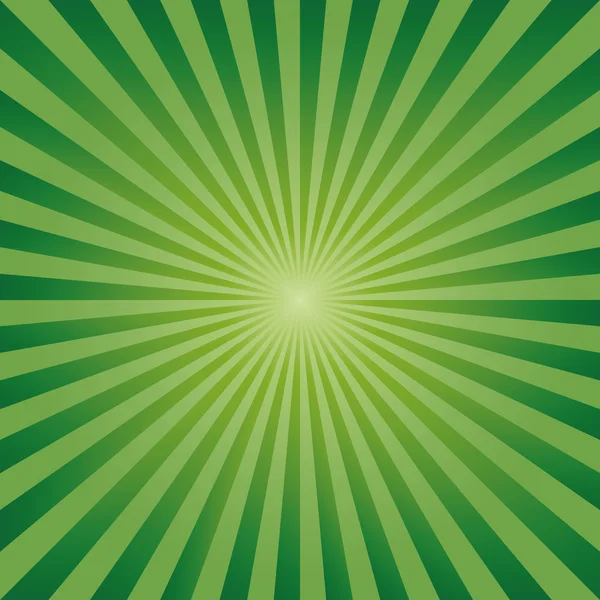 Vintage abstrait explosion fond vert rayons vecteur — Image vectorielle