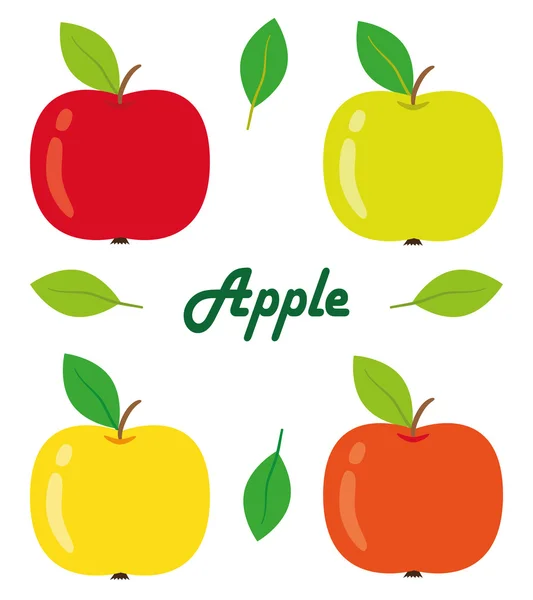 Apples isolated objects vector — Stock Vector