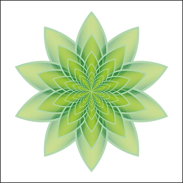 Lotus blomma grön — Stock vektor