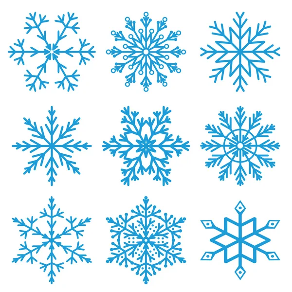 Set of snowflakes vector — Stock Vector