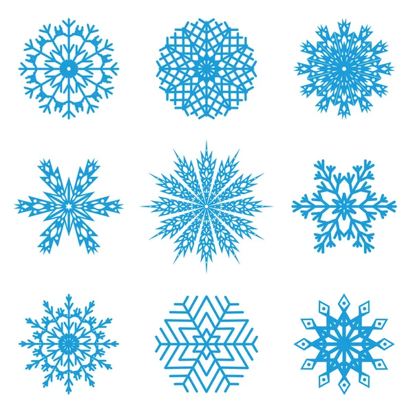 Conjunto de copos de nieve vector — Vector de stock