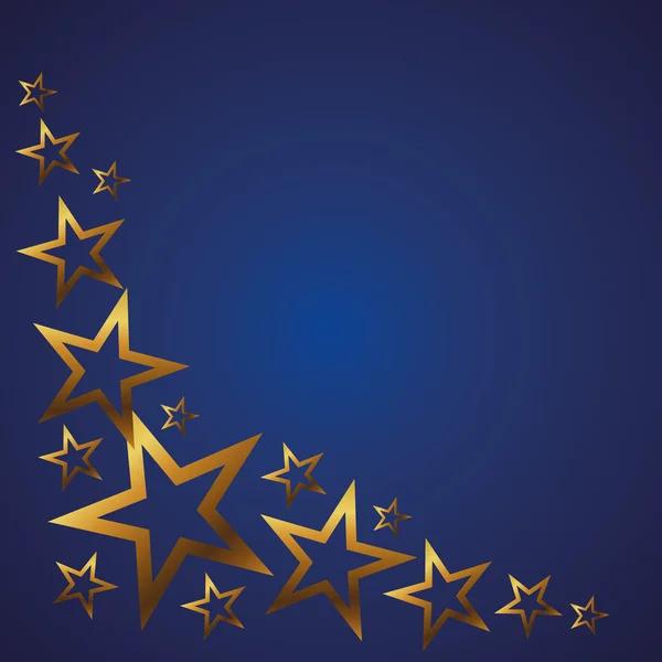 Gold stars on a blue background vector — Stock Vector