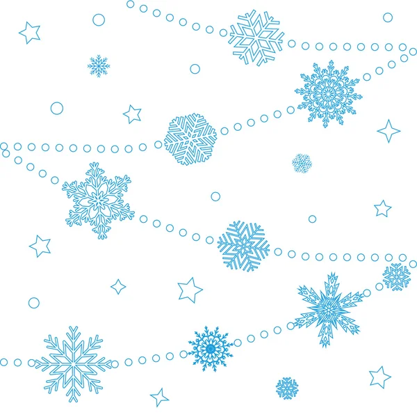 Fondo copos de nieve vector — Vector de stock