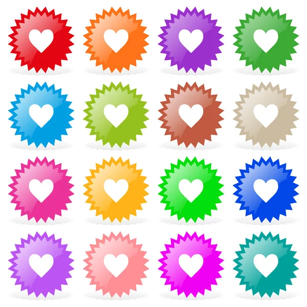 Stickers hearts vector — Stock Vector