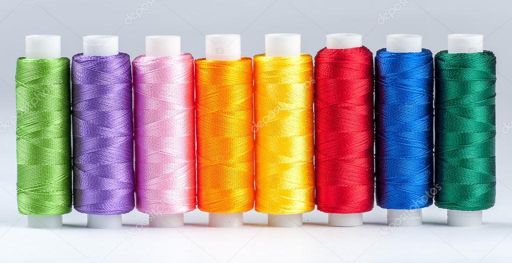 Set of reel of thread for sewing and needlework. — Stock Photo © Droonny  #106508188