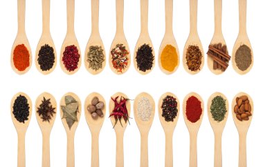 baharat üzerine kaşık koleksiyonu