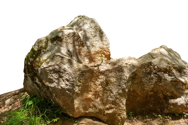 Roche Falaise Isolée Sur Fond Blanc — Photo