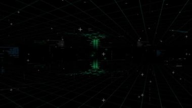 Dijital bilgi ağ üzerinden seyahat eder. Soyut Dijital Arkaplan