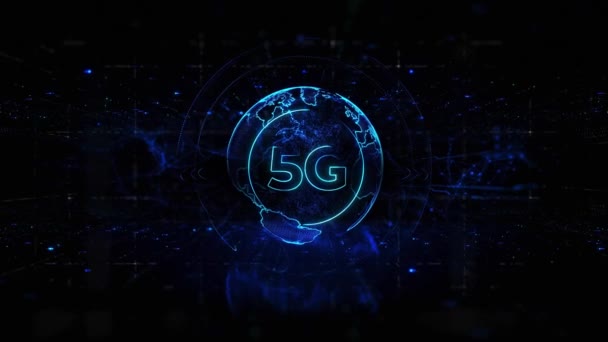 5G - швидкісне інтернет-з'єднання. Найновіші технології телекомунікацій. — стокове відео