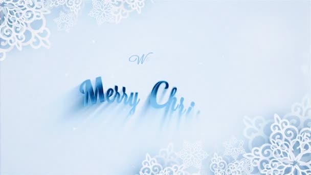 Frío invierno Feliz Navidad y Feliz Año Nuevo etiqueta de texto de animación — Vídeos de Stock