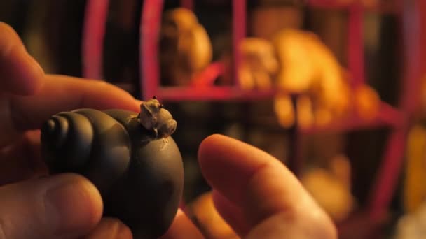 中国の伝統的な茶道の儀式粘土茶のおもちゃ ロイヤリティフリーストック映像
