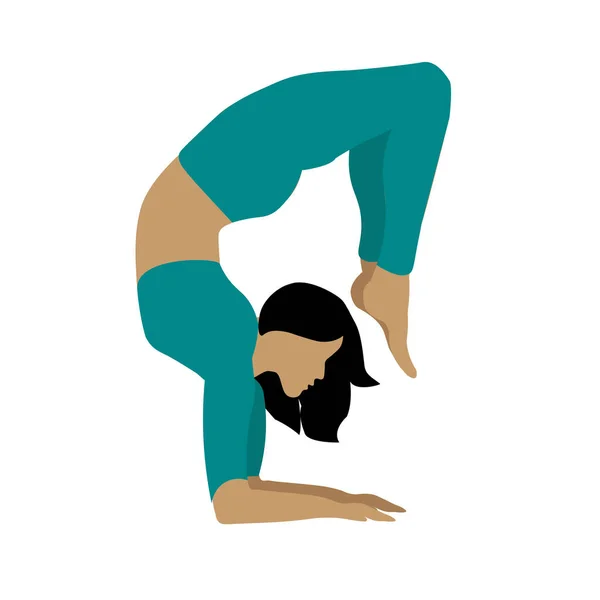 Femme Méditant Dans Nature Yoga Féminin Illustration Conceptuelle Pour Yoga — Image vectorielle