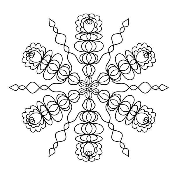 Schneeflockenkritzelgrafik Handgezeichnetes Set Schwarz Auf Weiß Kollektion Von Schneeflocken Für — Stockvektor