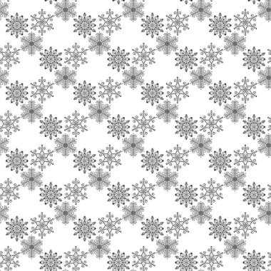 Kar tanesi arka planı. Beyaz arka planda kar taneleri olan lüks Noel vektörü kusursuz desen. Kış tatili dokusu. Dekor, duvar kağıdı, ambalaj, web sitesi için tekrarlanan tasarım