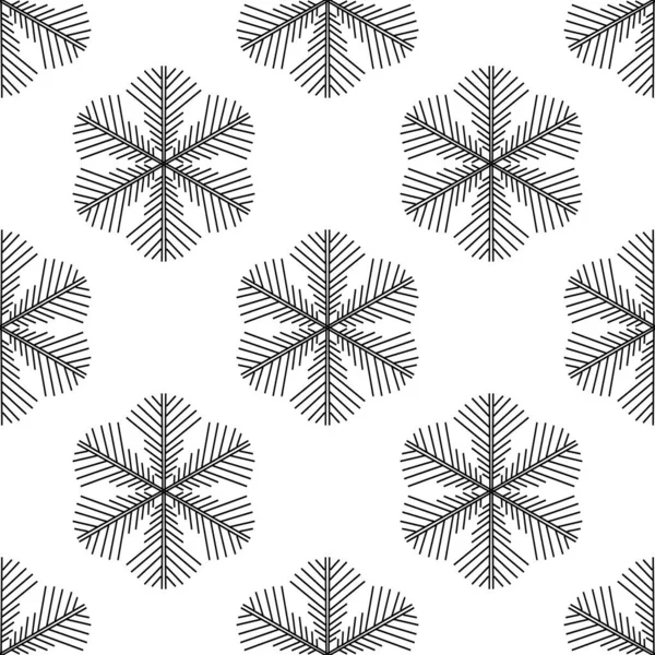 Schneeflockenhintergrund Luxus Vektor Weihnachten Nahtlose Muster Mit Schneeflocken Auf Weißem — Stockvektor