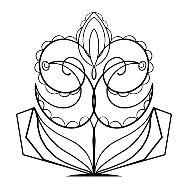 Fantastic Flower Tulip Line Pattern Vector Illustration Coloring Book Adults — Stock vektor