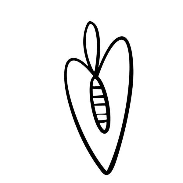 Серце Векторні Ілюстрації Чорно Біла Ілюстрація Урожайне Серце Декоративними Елементами — стоковий вектор