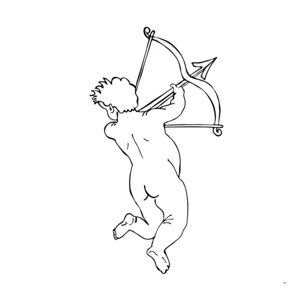 Angelo Bambino Cupido Simbolo San Valentino San Valentino Disegno Vettoriale — Vettoriale Stock
