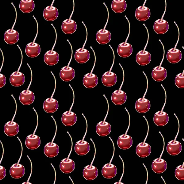Симпатичный Вишневый Бесшовный Рисунок Свитс Вкусняшки Красочные Обои Digital Paper — стоковое фото
