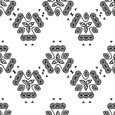 Etnik güneş ve zambak çiçekli tek renkli minimalist kabile deseni. Gotik kültürün işaretlerinden esinlenilmiştir. Tekstil, kağıt, hatıra defteri için beyaz arkaplan üzerindeki vektör.