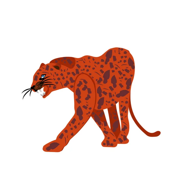 Jaguar Puma Lejonpanter Vektorillustration Djur Isolerad Vit Bakgrund Som Logotyp — Stock vektor