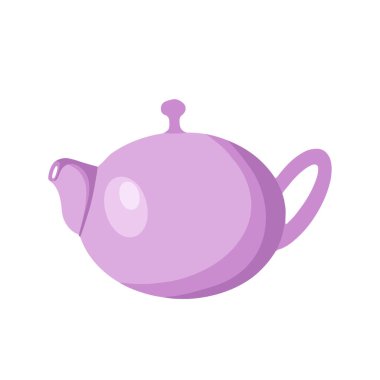 Sağlıklı bir içecekle çaydanlık. Çay seremonisi için dekoratif mutfak gereçleri, ev eşyaları, çömlek ya da cam eşyalar. Vektör düz çizgi film illüstrasyonu.