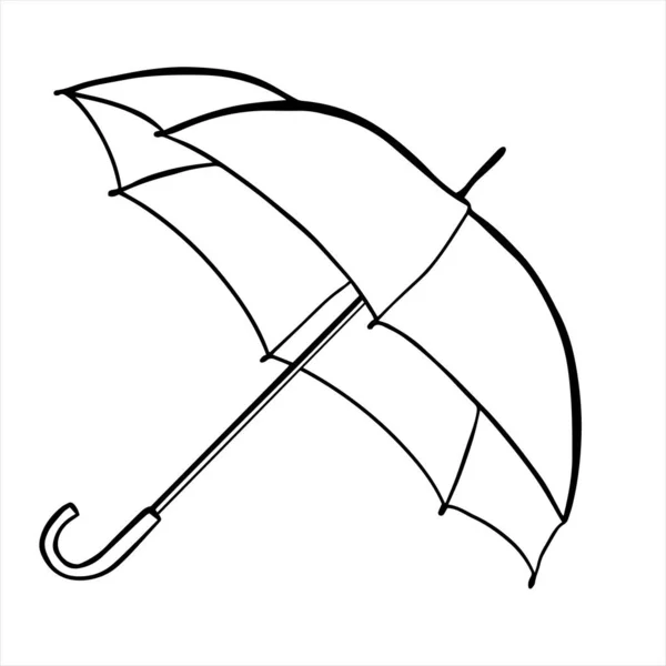 Открытый зонтик изолирован на белом фоне. Защитный аксессуар для дождливой или солнечной погоды. — стоковый вектор