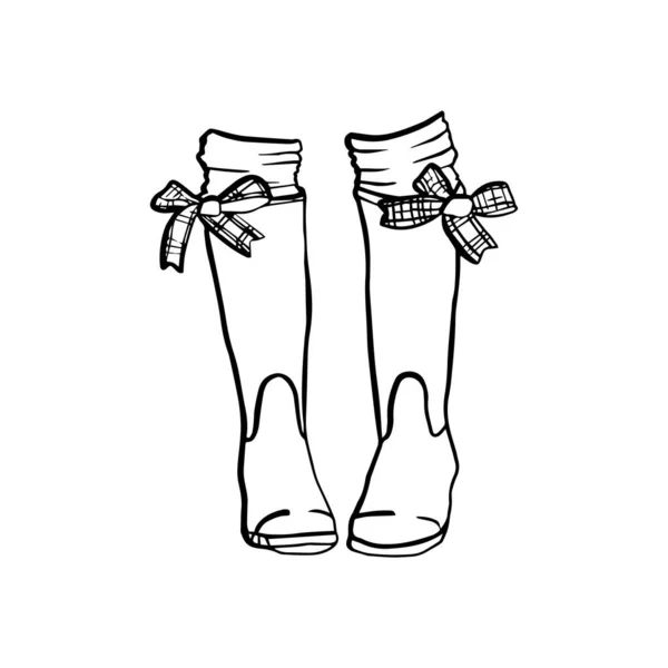 Резиновые Сапоги Изолированы Белом Фоне Осенняя Обувь Прогулок Лужах Водонепроницаемые — стоковый вектор