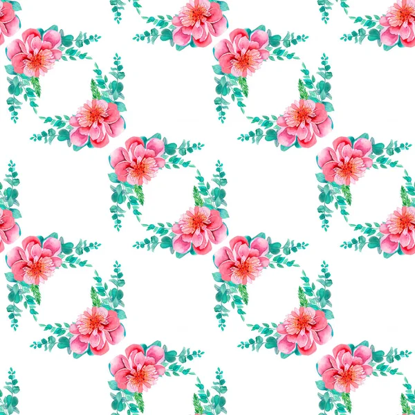 Peony Seamless Pattern Patrón Floral Con Peonías Sobre Fondo Claro — Foto de Stock