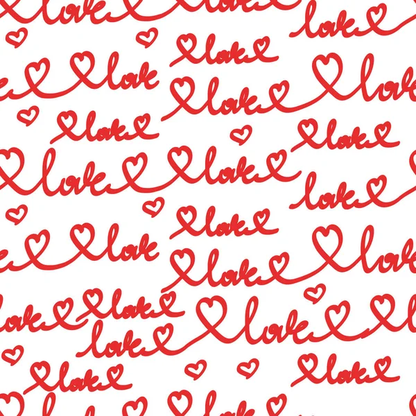 Padrões Verão Sem Costura Sobre Amor Manuscrito Mão Escrever Palavra —  Vetores de Stock