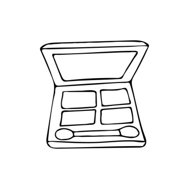 Vektör olarak Doodle far pudrası ikonu. El yapımı göz farı pudrası ikonu. Doodle göz farı pudrası çizimi