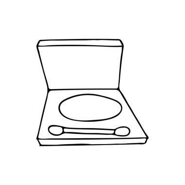 Vektör olarak Doodle far pudrası ikonu. El yapımı göz farı pudrası ikonu. Doodle göz farı pudrası çizimi