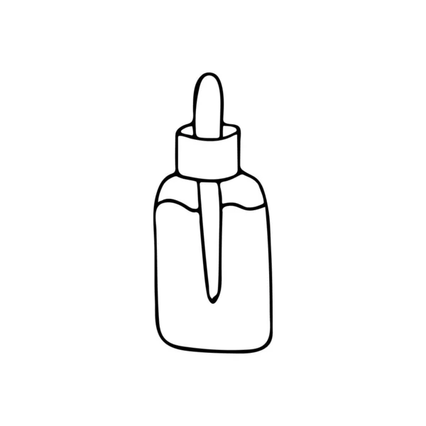 Conteneur Produits Cosmétiques Doodle Avec Pippete Dans Vecteur Conteneur Produits — Image vectorielle