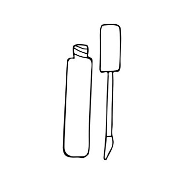 Vektör olarak karalama jeli ruj çizimi. Vektör olarak el yapımı jel ruj çizimi. Jel rujun karalama simgesi.