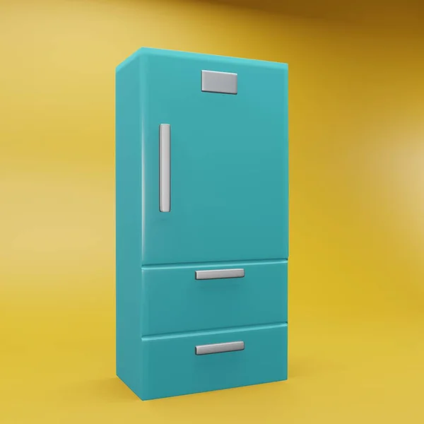 Representación Ilustración Refrigerador Icono Aislado Del Refrigerador — Foto de Stock