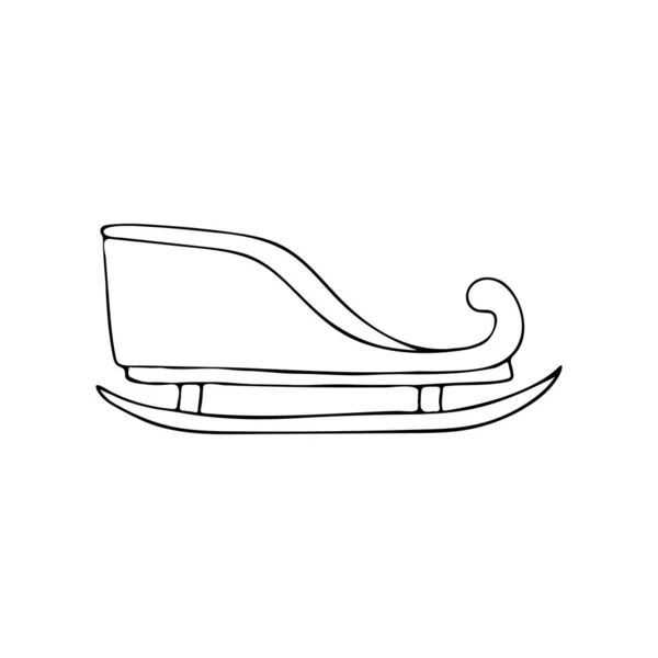 Doodle Santa Slee Illustratie Vector Witte Achtergrond Met Hand Getekend — Stockvector