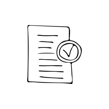 Üzerinde yazı ve onay işareti olan el çizimi kağıtlar. Onaylı sigorta belgesini karala