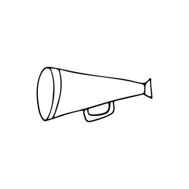 Vektör olarak karalama megafonu simgesi. Vektör olarak el çizimi megafon simgesi. Vektör içinde Doodle yükleme simgesi.