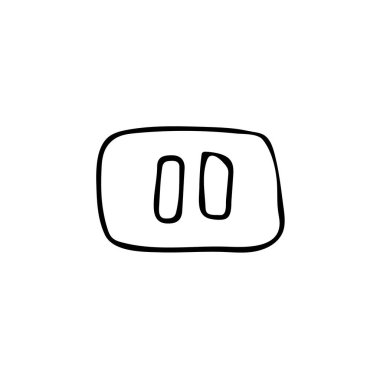 Karalama vektör simgesini duraklat. Vektörde elle çizilmiş simge duraklat. Çizim resimlemesini duraklat